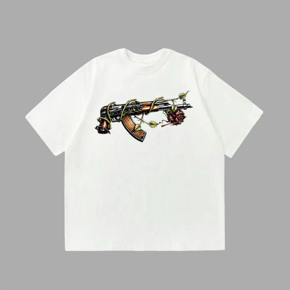 AK47 & Rose Graphic Tee